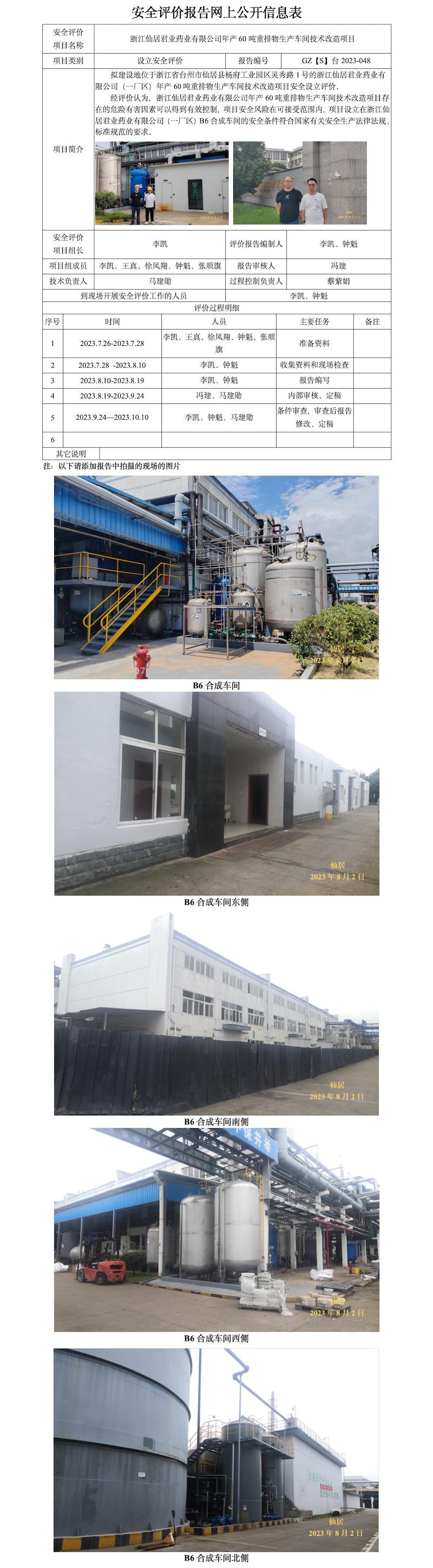 GZ【S】臺2023-048浙江仙居君業(yè)藥業(yè)有限公司年產(chǎn)60噸重排物生產(chǎn)車間技術(shù)改造項目 網(wǎng)上公開信息表(1).jpg